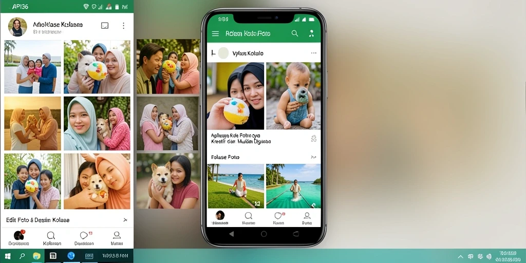 Antarmuka API36 dengan pilihan kolase foto yang menarik.