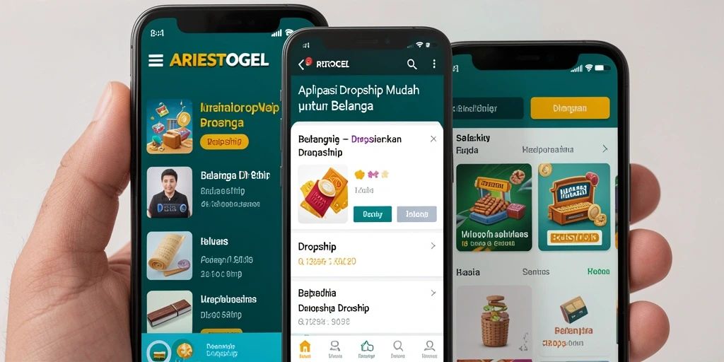 Tampilan antarmuka ARIESTOGEL yang mudah digunakan untuk Dropship.