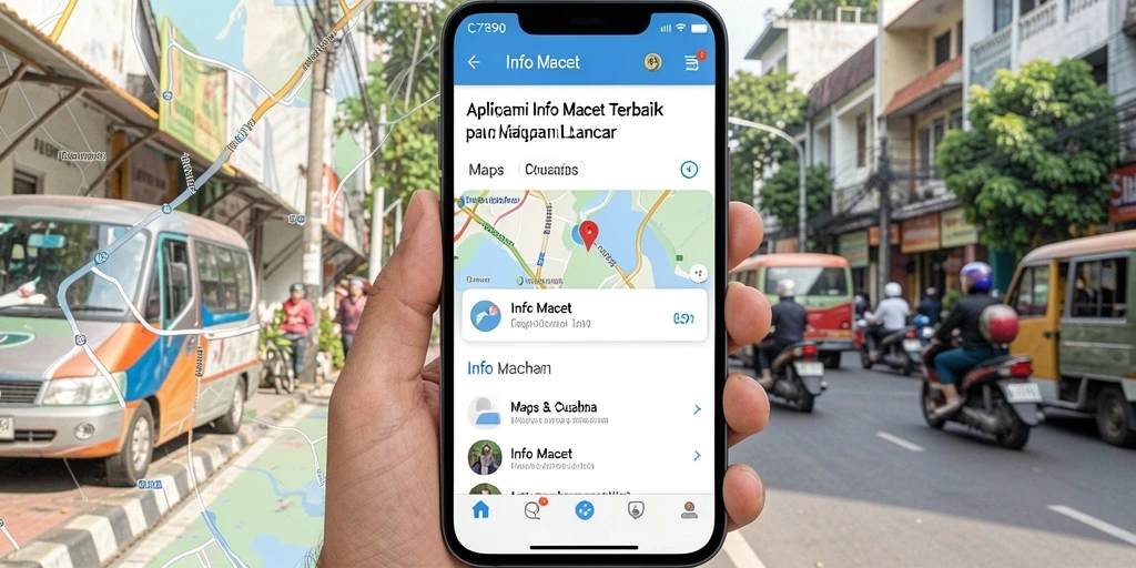 Antarmuka C7890 menunjukkan informasi lalu lintas terkini.