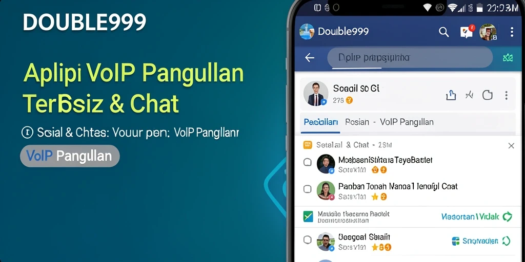 Tampilan antarmuka pengguna aplikasi VoIP Panggilan DOUBLE999.