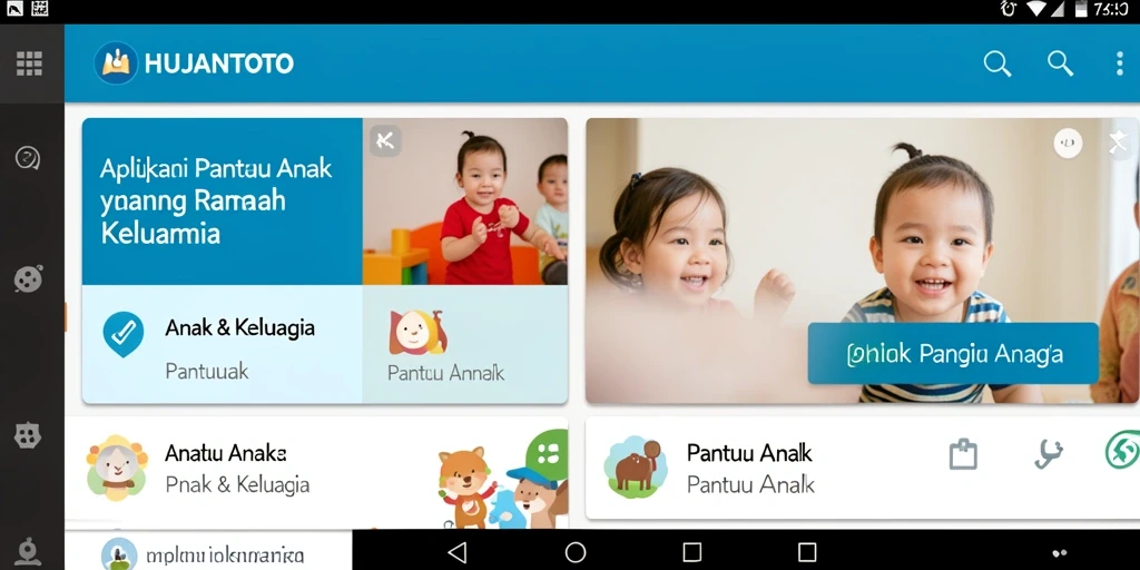 Tampilan antarmuka aplikasi HUJANTOTO untuk memantau aktivitas anak.