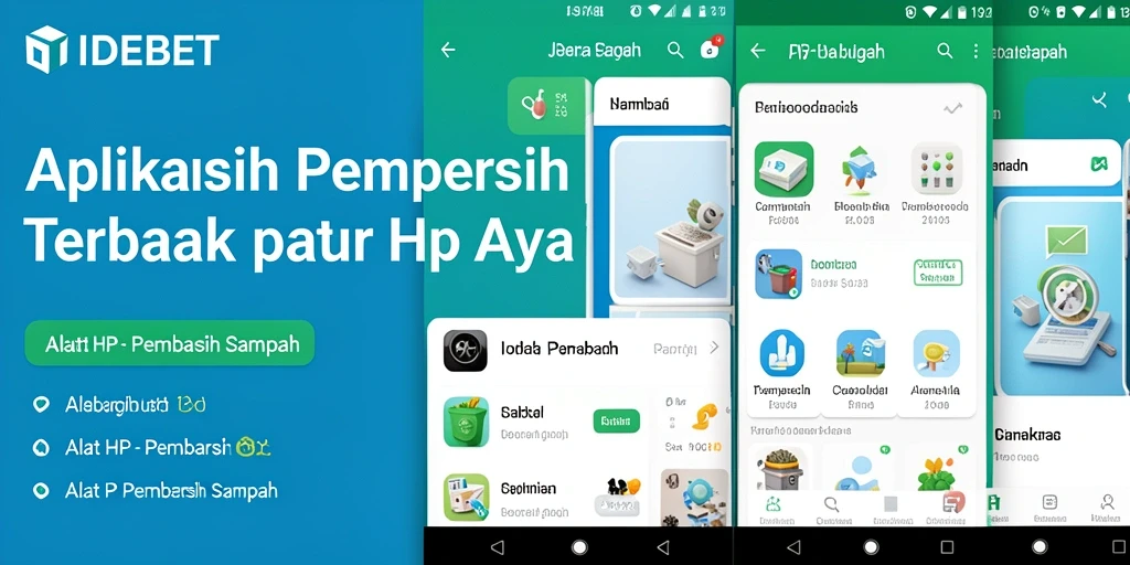 Tampilan antarmuka aplikasi Pembersih Sampah IDEBET yang sederhana dan efisien.