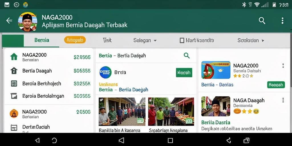 Tampilan antarmuka NAGA2000 yang menampilkan berita daerah terkini.