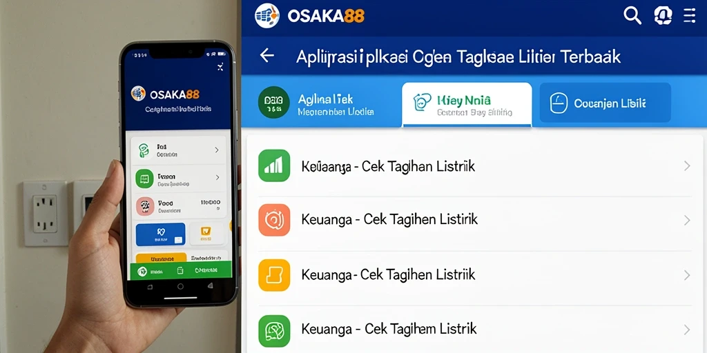 Antarmuka OSAKA88 untuk cek tagihan listrik yang sederhana dan menarik.