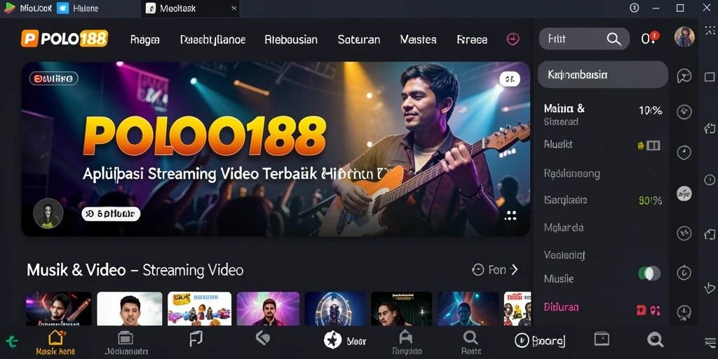 Antarmuka POLO188 dengan fitur Streaming Video yang menarik.
