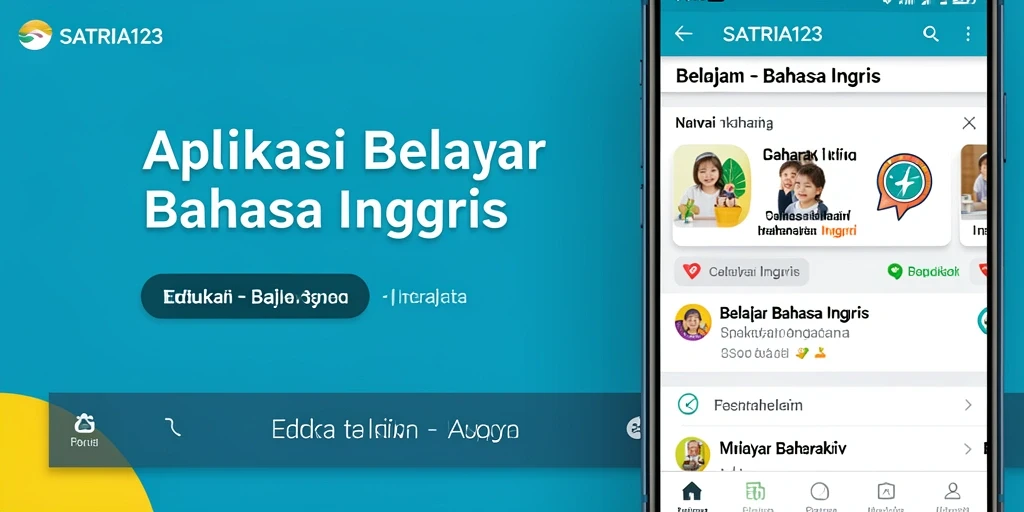 Antarmuka modern dan fungsi interaktif SATRIA123 untuk belajar bahasa Inggris.