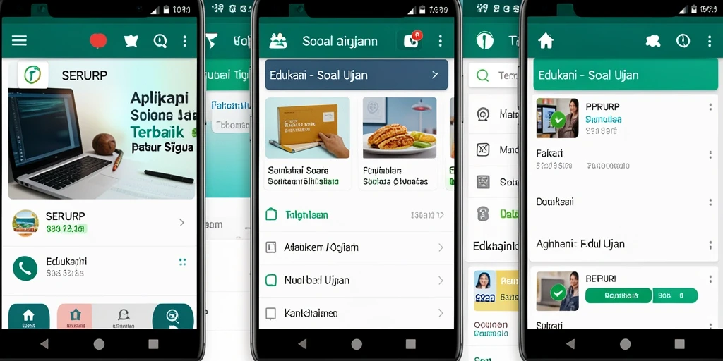 Antarmuka aplikasi SERURP yang mendukung fungsi Soal Ujian.