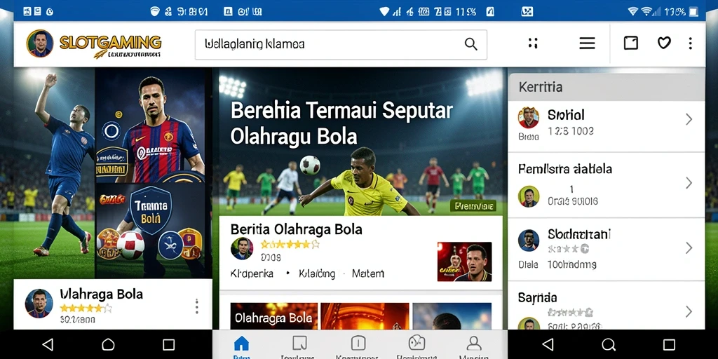 Antarmuka pengguna SLOTGAMING dengan informasi olahraga bola yang menarik.