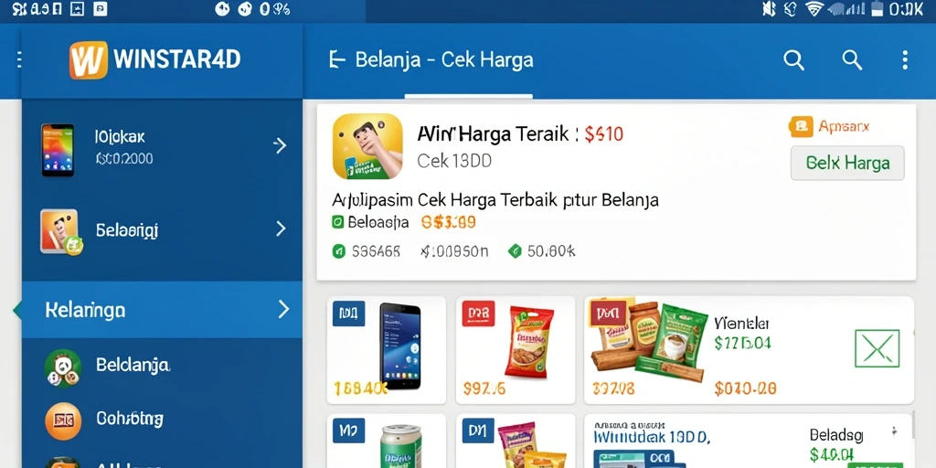 Tampilan antarmuka WINSTAR4D yang sederhana untuk cek harga.